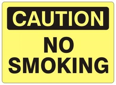 CAUTION NO SMOKING Sign - Choose 7 X 10 - 10 X 14, Self Adhesive Vinyl, Plastic or Aluminum.