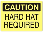 CAUTION HARD HAT REQUIRED Sign - Choose 7 X 10 - 10 X 14, Self Adhesive Vinyl, Plastic or Aluminum.
