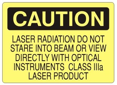 Caution Laser Radiation Do Not Stare Into Beam or View Directly With Optical Instruments Class IIIa Laser Product Sign - Choose 7 X 10 - 10 X 14, Self Adhesive Vinyl, Plastic or Aluminum.