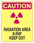 CAUTION RADIATION AREA X-RAY KEEP OUT Sign - Choose 7 X 10 - 10 X 14, Self Adhesive Vinyl, Plastic or Aluminum.