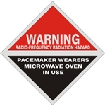 Warning Radio Frequency Radiation Hazard Pacemaker Wearers Microwave In Use Sign, 9 X 9 Aluminum