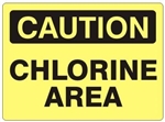 CAUTION CHLORINE AREA Sign - Choose 7 X 10 - 10 X 14, Self Adhesive Vinyl, Plastic or Aluminum.