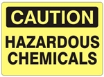 CAUTION: HAZARDOUS CHEMICALS Sign - Choose 7 X 10 - 10 X 14, Self Adhesive Vinyl, Plastic or Aluminum.