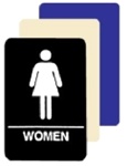 Women ADA Restroom Sign - 6 X 9 Available in Blue, Black and Taupe