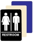 WOMEN and MEN ADA RESTROOM Sign - 6 X 9 Available in Blue, Black and Taupe