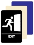 ADA Braille Exit Sign - 6 X 9 Available in Blue, Black and Taupe