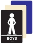 ADA Boys Restroom Sign - 6 X 9 Available in Blue, Black and Taupe