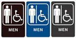 ADA Compliant Handicap Accessible MEN RESTROOM, Sign 9" X 6"