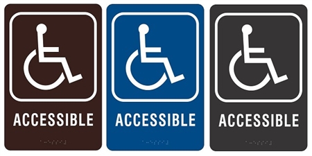 Ada Sign Restroom/wheelchair Accessible Tactile Symbol Molded Plastic 6 X 9 for sale online 