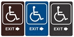 ADA Compliant, Wheelchair Accessible Exit Sign with Right Arrow - 9" X 6"
