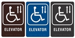 ADA Wheelchair Accessible ELEVATOR Sign - 9" X 6"