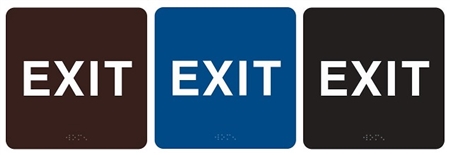 ADA Compliant, Braille EXIT Sign - 6" X 6"