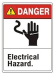 DANGER Electrical Hazard Signs. ANSI Z535 Safety Sign - Choose 7 X 10 - 10 X 14, Pressure Sensitive Vinyl, Plastic or Aluminum