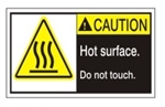 CAUTION Hot surface Do Not Touch. ANSI Equipment Safety Labels, Choose from 3 Sizes