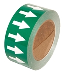 Directional Flow Arrow Tape, White on Green