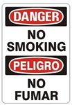 DANGER/PELIGRO NO SMOKING, Bilingual Sign - Choose 10 X 14 - 14 X 20, Self Adhesive Vinyl, Plastic or Aluminum.