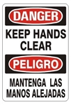 DANGER/PELIGRO KEEP HANDS CLEAR, Bilingual Sign