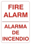 Bilingual, FIRE ALARM Sign - Choose 10 X 14 - 14 X 20, Self Adhesive Vinyl, Plastic or Aluminum.