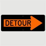 Construction Traffic Sign DETOUR arrow right, 18 X 48 Aluminum - Choose Engineer Grade, High Intensity or Diamond Grade Reflective