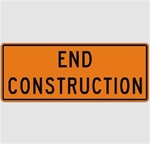 60 x 24 END CONSTRUCTION Sign, Choose Engineer Grade, High Intensity or Diamond Grade Reflective Aluminum