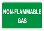 NON-FLAMMABLE GAS, Gas Cylinder Sign, 7 X 10 Pressure Sensitive Vinyl