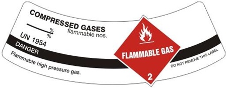 COMPRESSED GASES Cylinder Shoulder Labels - 2 x 5.5 Sold 5 per package