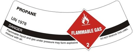 PROPANE - CYLINDER LABEL, Labels are 2 x 5.5 Sold 5 per package