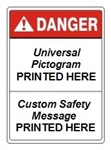 Custom Worded ANSI Danger Signs - Choose from 3 Sizes 7 X 10, 10 X 14 or 14 X 20 and 4 Constructions Pressure Sensitive Vinyl. Plastic, Aluminum or Fiberglass - It's easy to make your own custom safety signs using our compliant templates