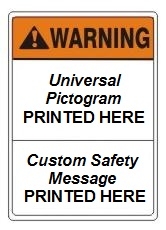 Custom ANSI Waring Safety Signs - Choose from 3 Sizes 7 X 10, 10 X 14 or 14 X 20 and 4 Constructions Pressure Sensitive Vinyl. Plastic, Aluminum or Fiberglass