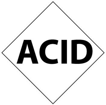 Pre-printed Symbol ACID - Clear pressure sensitive vinyl Available in 1, 2, 3, 4, and 6 inch - 5 Identical Symbols per Pack.