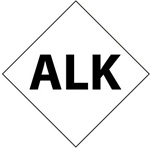 Pre-printed Symbol ALK - Clear pressure sensitive vinyl Available in 1, 2, 3, 4, and 6 inch - 5 Identical Symbols per Pack.
