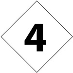 Pre-printed hazard rating number 4 - Clear pressure sensitive vinyl Available in 1, 2, 3, 4, and 6 inch - 5 Identical Characters per Pack.