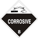 DOT PLACARD - CORROSIVE - CLASS 8, Choose from 4 Constructions