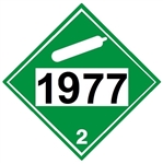 DOT PLACARD 1977, NITROGEN, Refrigerated Cryogenic Liquid, Non Flammable Gas, Class 2 - Choose from 4 Materials, Press On Vinyl, Rigid Plastic, Aluminum or Magnetic