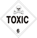 DOT PLACARD (POISON PICTO) TOXIC CLASS 6, Choose from 4 Materials: Press On Vinyl, Rigid Plastic, Aluminum or Magnetic