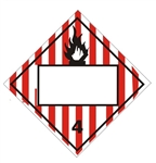 BLANK 4 DIGIT - FLAMMABLE SOLID - CLASS 4 - DOT PLACARD, Choose from 4 Materials: Press on Vinyl, Rigid Plastic, Aluminum or Magnetic.
