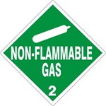 NON-FLAMMABLE GAS DOT Placard Class 2, Choose from 4 Materials: Press on Vinyl, Rigid Plastic, Aluminum or Magnetic.