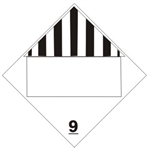 DOT PLACARD (BLANK BOX) CLASS 9 (MISCELLANEOUS DANGEROUS GOODS PLACARD), Choose from 4 Materials: Press on Vinyl, Rigid Plastic, Aluminum or Magnetic.