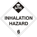 DOT PLACARD (POISON PICTO) INHALATION HAZARD CLASS 6, Choose from 4 Materials: Press on Vinyl, Rigid Plastic, Aluminum or Magnetic.
