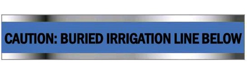 CAUTION BURIED IRRIGATION LINE BELOW Detectable Underground Tape - Available in 2, 3 and 6 inch X 1000 foot rolls