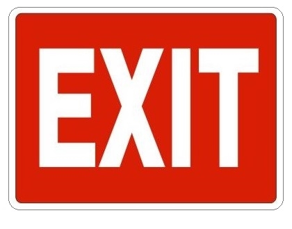 ComplianceSigns Vinyl Exit Emergency / Fire Label Red 12 x 3 in with English 