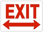 EXIT with Double Arrow Sign - Choose 7 X 10 - 10 X 14, Self Adhesive Vinyl, Plastic or Aluminum.