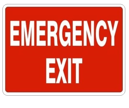 Emergency Exit Door Left Sign VAT Invoice Supplied V6EMER0034