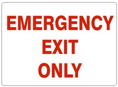 Plastic Sign Emergency Exit Only 