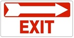 EXIT Arrow Right Sign - Available 6.5 X 14 Self Adhesive Vinyl, Plastic and Aluminum.