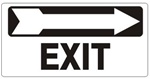 EXIT Directional arrow right Sign - Available 6.5 X 14 Self Adhesive Vinyl, Plastic and Aluminum.