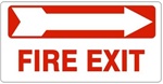 FIRE EXIT Arrow Right Sign - Available 6.5 X 14 Self Adhesive Vinyl, Plastic and Aluminum.