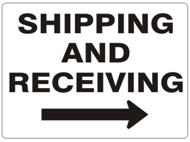 Shipping And Receiving Arrow Right  Metal 8" x 12" Sign SI032