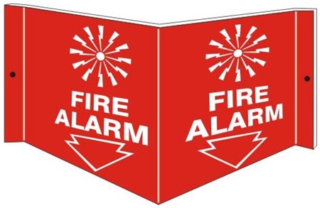 FIRE ALARM 3-Way Wall Mount Sign