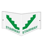 STAIRWAY 3-Way Sign, Unique 180° design visible from either side as well as from the front